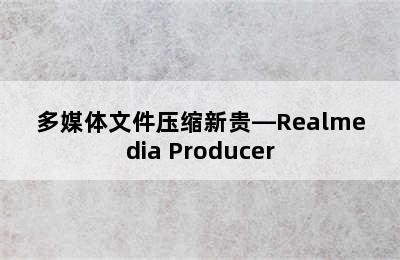 多媒体文件压缩新贵—Realmedia Producer